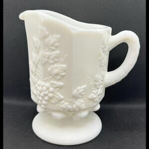 Westmoreland Glass Paneled Grape Milk Glass Creamer